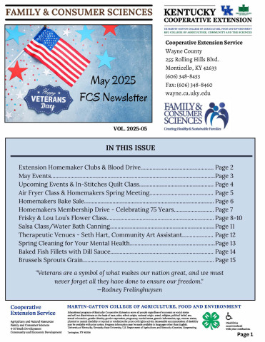 FCS Newsletter Page 1